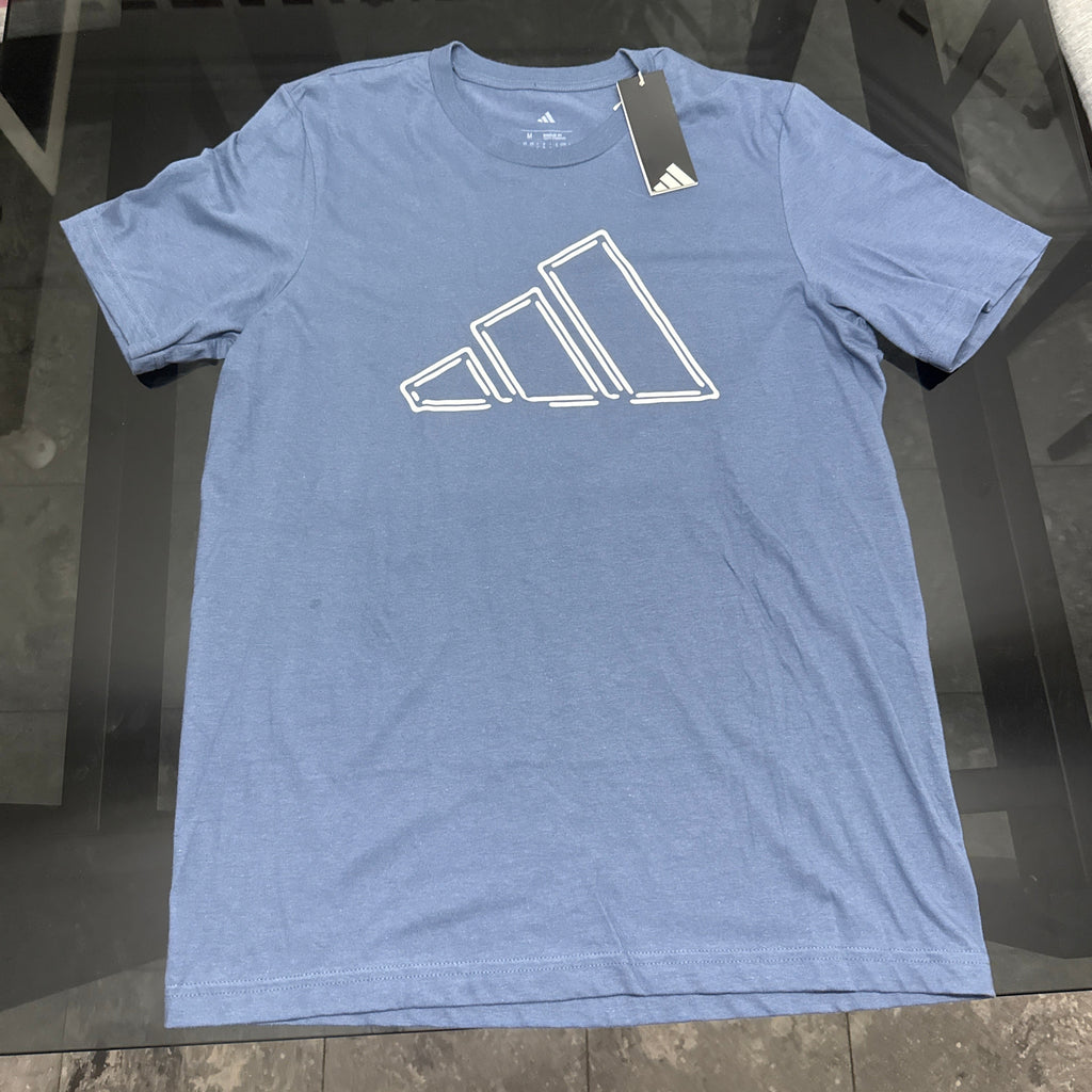 Adidas - Remera Azul con Logo Blanco Frente