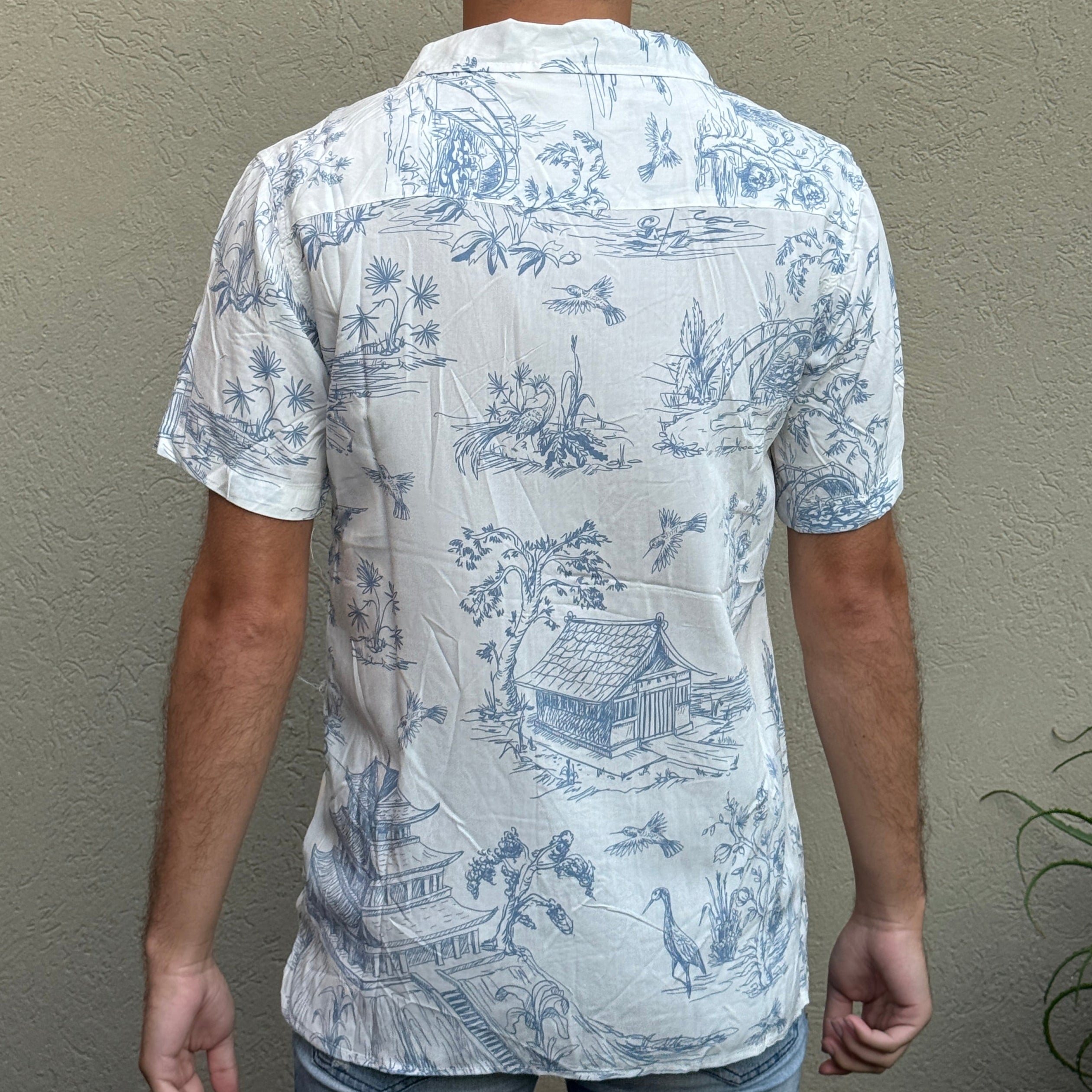 Distortion - Camisa Blanca con Dibujos Espalda