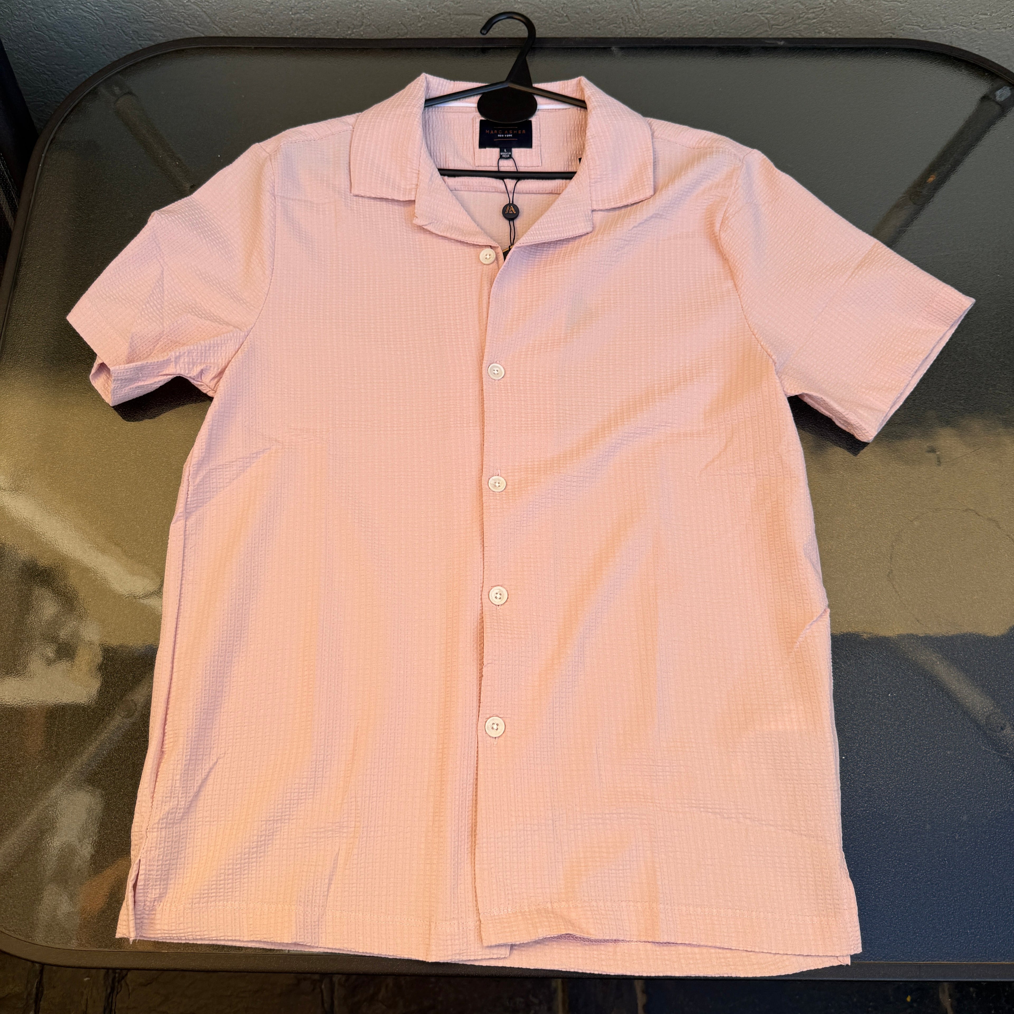 Marc Asher - Camisa Veraniega Rosa Doblada