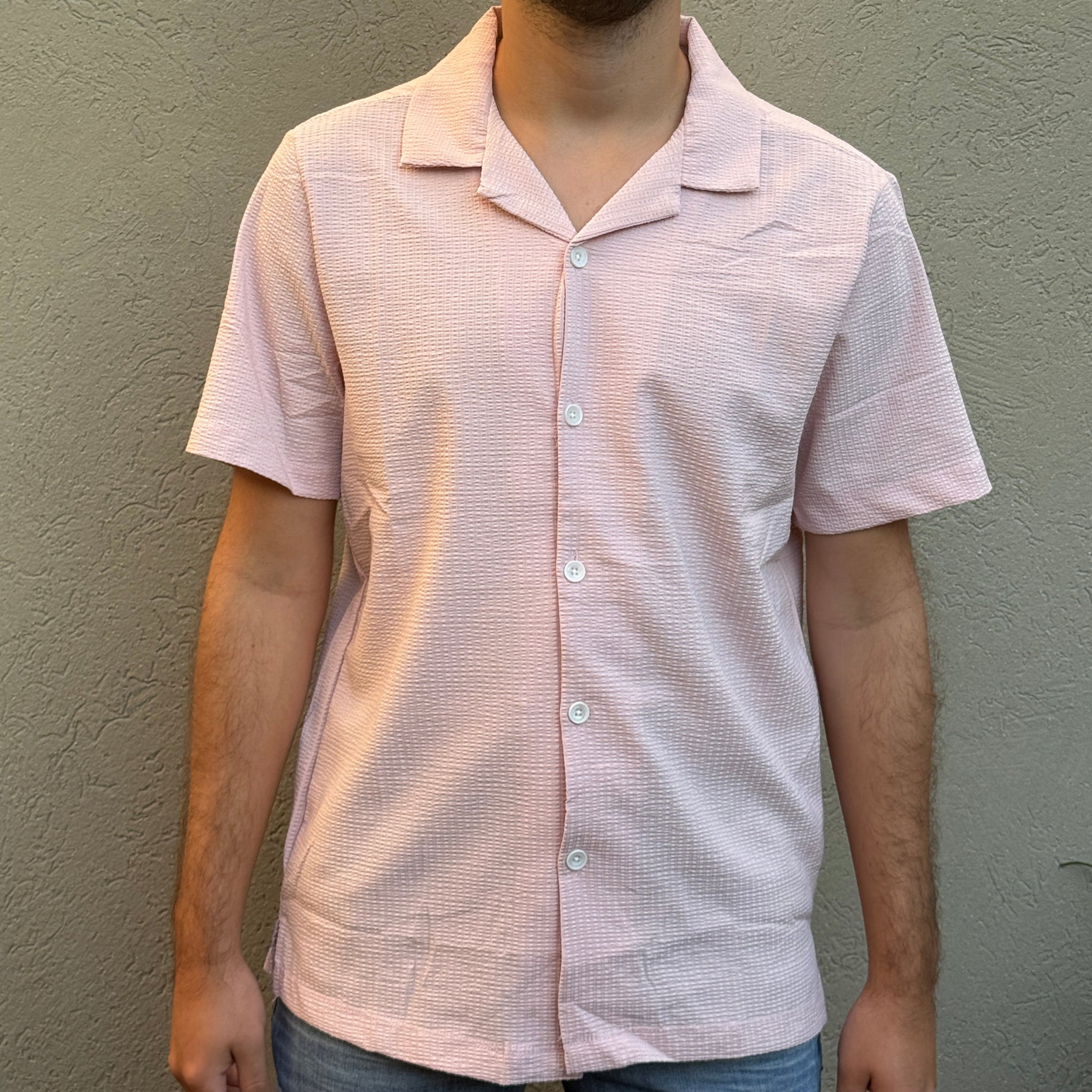 Marc Asher - Camisa Veraniega Rosa Frente