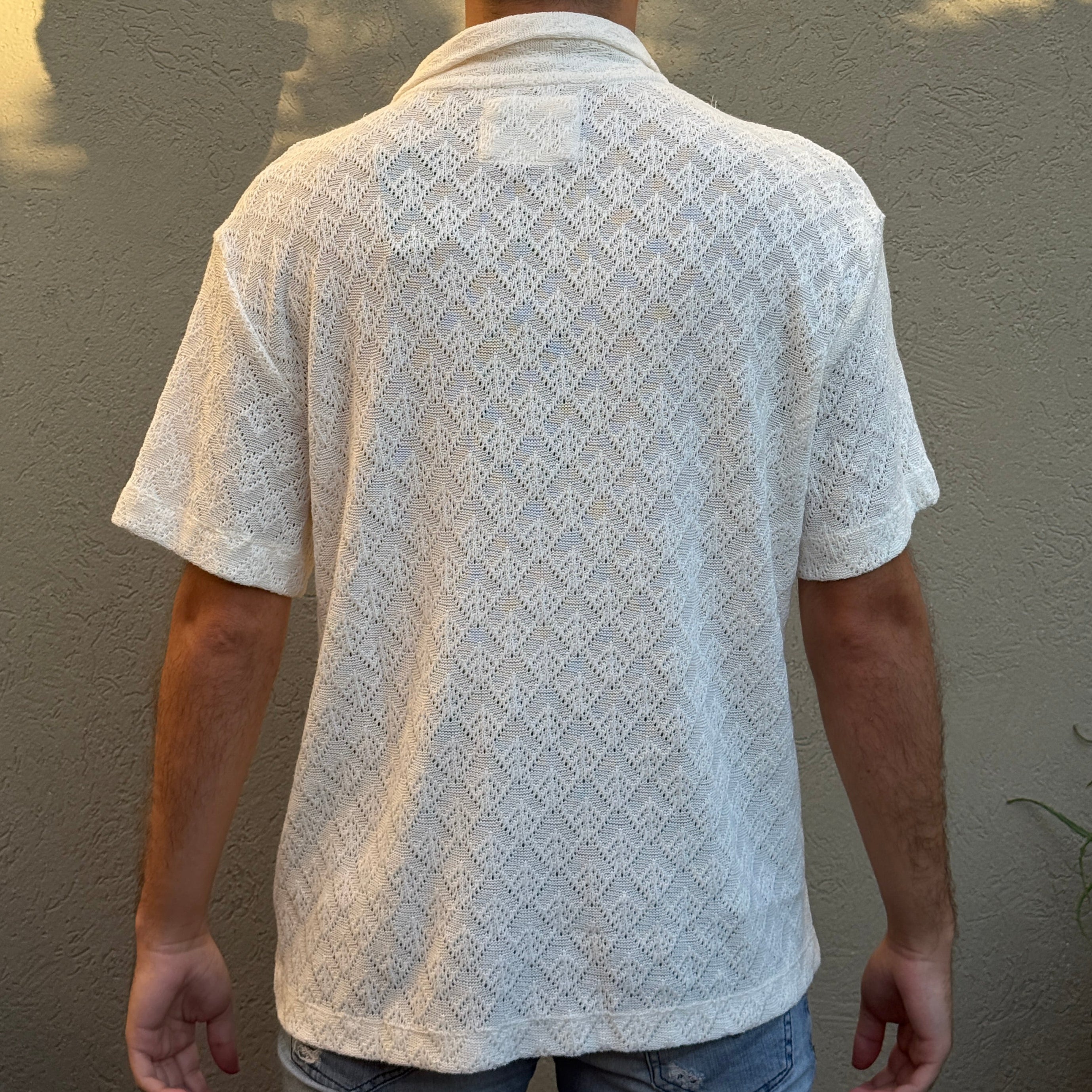 Marc Asher - Camisa con Agujeros Blanca Espalda