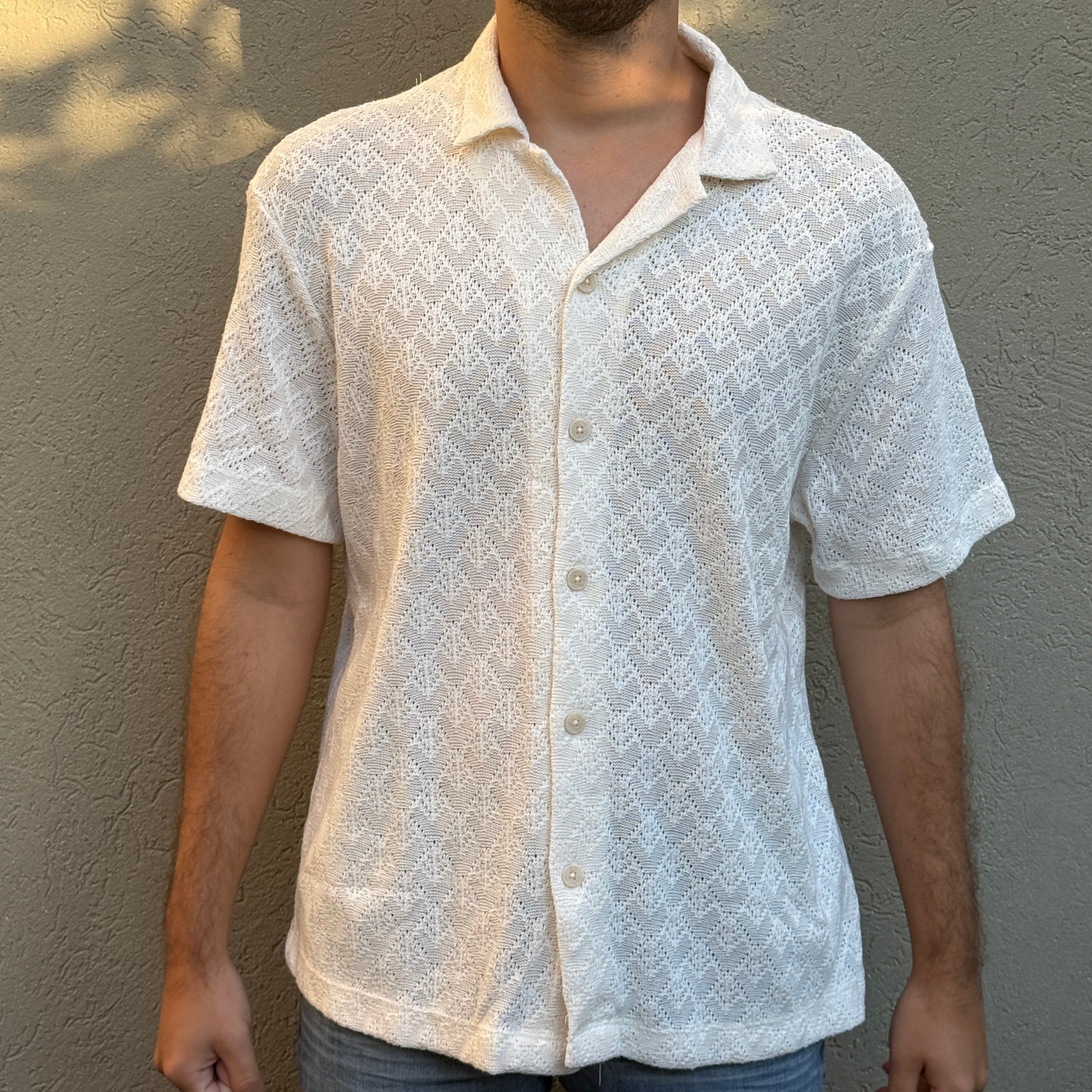 Marc Asher - Camisa con Agujeros Blanca Frente