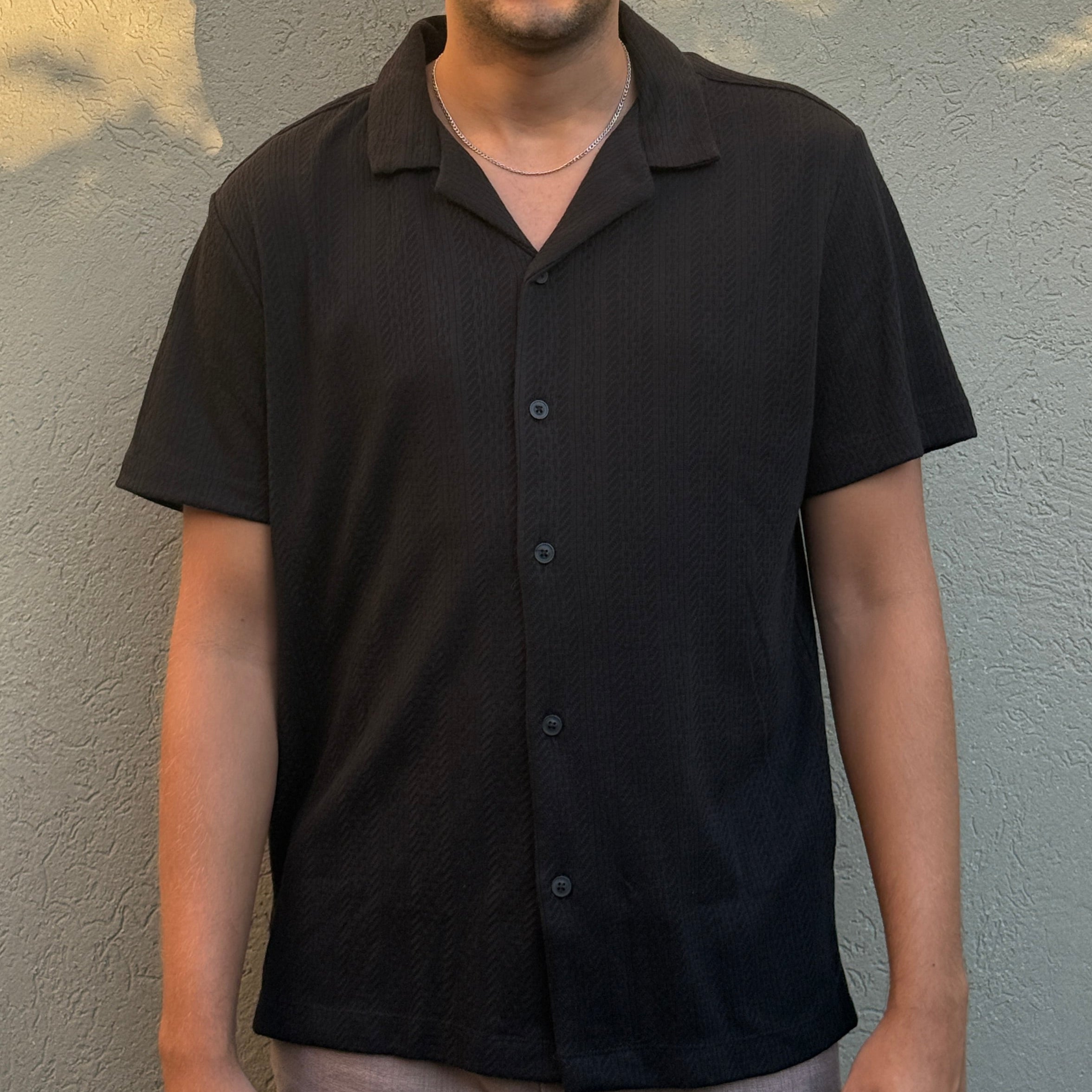 Marc Asher - Camisa con Rayas Frente Negra